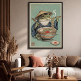 Ramen Frog Traditional Vintage Wall Art Poster – Japanese Ramen Illustration