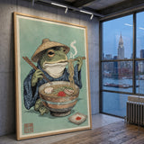 Ramen Frog Traditional Vintage Wall Art Poster – Japanese Ramen Illustration