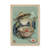 Ramen Frog Traditional Vintage Wall Art Poster – Japanese Ramen Illustration