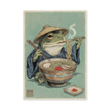Ramen Frog Traditional Vintage Wall Art Poster – Japanese Ramen Illustration