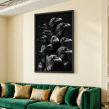 Raven Photography Modern Wall Art Print – Dramatic Black and White Bird Print