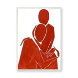 Red Abstract Figure Minimalist Line Art Wall Decor – Seated Red Figure