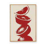 Red Citrus Still Life Modern Wall Art Poster – Minimal Fruit Slice Print