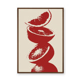 Red Citrus Still Life Modern Wall Art Poster – Minimal Fruit Slice Print