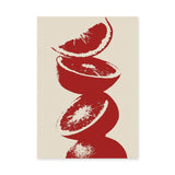 Red Citrus Still Life Modern Wall Art Poster – Minimal Fruit Slice Print
