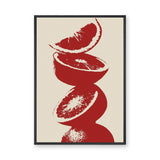 Red Citrus Still Life Modern Wall Art Poster – Minimal Fruit Slice Print