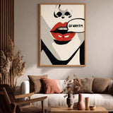 Red Lips Typography Pop Art Wall Decor – SO WHAT?! Speech Bubble