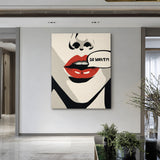 Red Lips Typography Pop Art Wall Decor – SO WHAT?! Speech Bubble