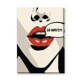 Red Lips Typography Pop Art Wall Decor – SO WHAT?! Speech Bubble