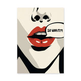 Red Lips Typography Pop Art Wall Decor – SO WHAT?! Speech Bubble