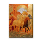 Running Horses Traditional Wall Decor – Golden Sun Equestrian Scene