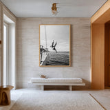 Sailboat Photography Coastal Wall Art Poster – Black and White Ocean Jump