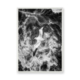 Seabird Ocean Coastal Wall Decor – Black and White Wave Photography