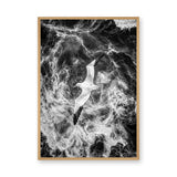 Seabird Ocean Coastal Wall Decor – Black and White Wave Photography
