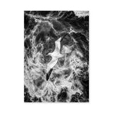 Seabird Ocean Coastal Wall Decor – Black and White Wave Photography
