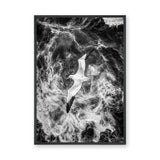 Seabird Ocean Coastal Wall Decor – Black and White Wave Photography