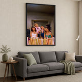 Sex and the City Retro Wall Decor – Four Women Watching Behind Books