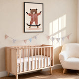 Skateboarding Bear Kids Wall Decor – Cute Nursery Skateboard Print