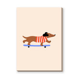 Skateboarding Dachshund Kids Wall Art Poster – Playful Modern Dog Print