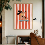 Skateboarding Dog Kids Wall Art Poster – Playful Retro Animal Print