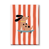Skateboarding Dog Kids Wall Art Poster – Playful Retro Animal Print