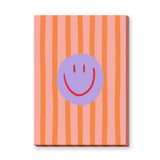 Smiley Face Pop Art Wall Art Print – Pink and Orange Striped Kids Print