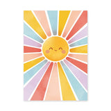 Smiling Sun Kids Wall Art Print – Colorful Pastel Rays for Nursery