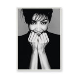 Smiling Woman Portrait Modern Wall Decor – Black and White Photo Print