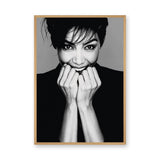 Smiling Woman Portrait Modern Wall Decor – Black and White Photo Print
