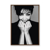 Smiling Woman Portrait Modern Wall Decor – Black and White Photo Print