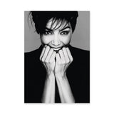 Smiling Woman Portrait Modern Wall Decor – Black and White Photo Print