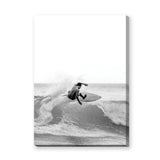 Surfer Photography Modern Wall Art Print – Black-and-White Ocean Wave Print