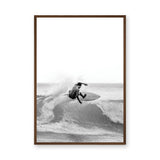 Surfer Photography Modern Wall Art Print – Black-and-White Ocean Wave Print