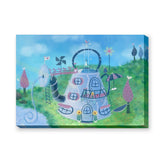Teapot Fairy House Kids Wall Art Print – Whimsical Garden Fantasy