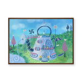 Teapot Fairy House Kids Wall Art Print – Whimsical Garden Fantasy