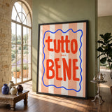 Tutto Bene Typography Wall Decor – Striped Red Quote Print