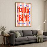 Tutto Bene Typography Wall Decor – Striped Red Quote Print