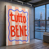 Tutto Bene Typography Wall Decor – Striped Red Quote Print