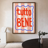 Tutto Bene Typography Wall Decor – Striped Red Quote Print