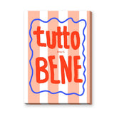 Tutto Bene Typography Wall Decor – Striped Red Quote Print