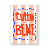 Tutto Bene Typography Wall Decor – Striped Red Quote Print