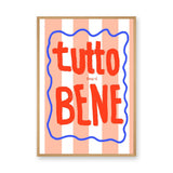 Tutto Bene Typography Wall Decor – Striped Red Quote Print