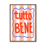 Tutto Bene Typography Wall Decor – Striped Red Quote Print