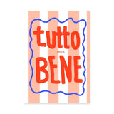 Tutto Bene Typography Wall Decor – Striped Red Quote Print