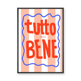 Tutto Bene Typography Wall Decor – Striped Red Quote Print