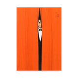 Tuxedo Man Minimalist Wall Art Poster – Orange Curtain Spy Portrait