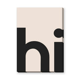 Typography Minimalist Wall Art Print – Beige Print with Bold Hi Text