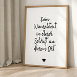 Typography Minimalist Wall Art Print – German Handwritten Quote With Heart