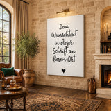 Typography Minimalist Wall Art Print – German Handwritten Quote With Heart