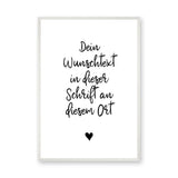 Typography Minimalist Wall Art Print – German Handwritten Quote With Heart
